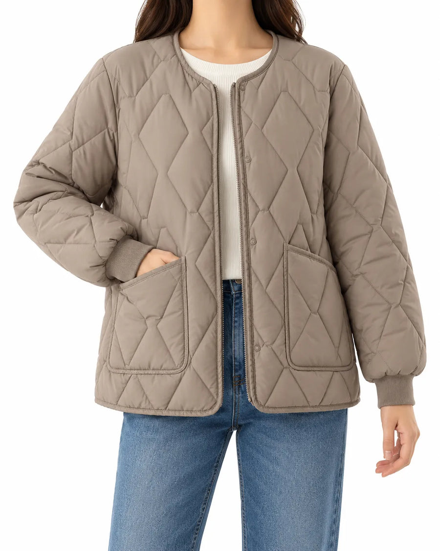Manteau Matelassé Femme Grande Taille Fermeture Zippée
