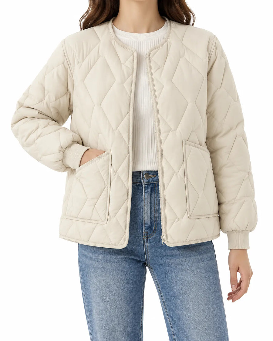 Manteau Matelassé Femme Grande Taille Fermeture Zippée