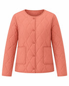 Manteau Matelassé Femme - Manches Bordées Fourrure - Rouge