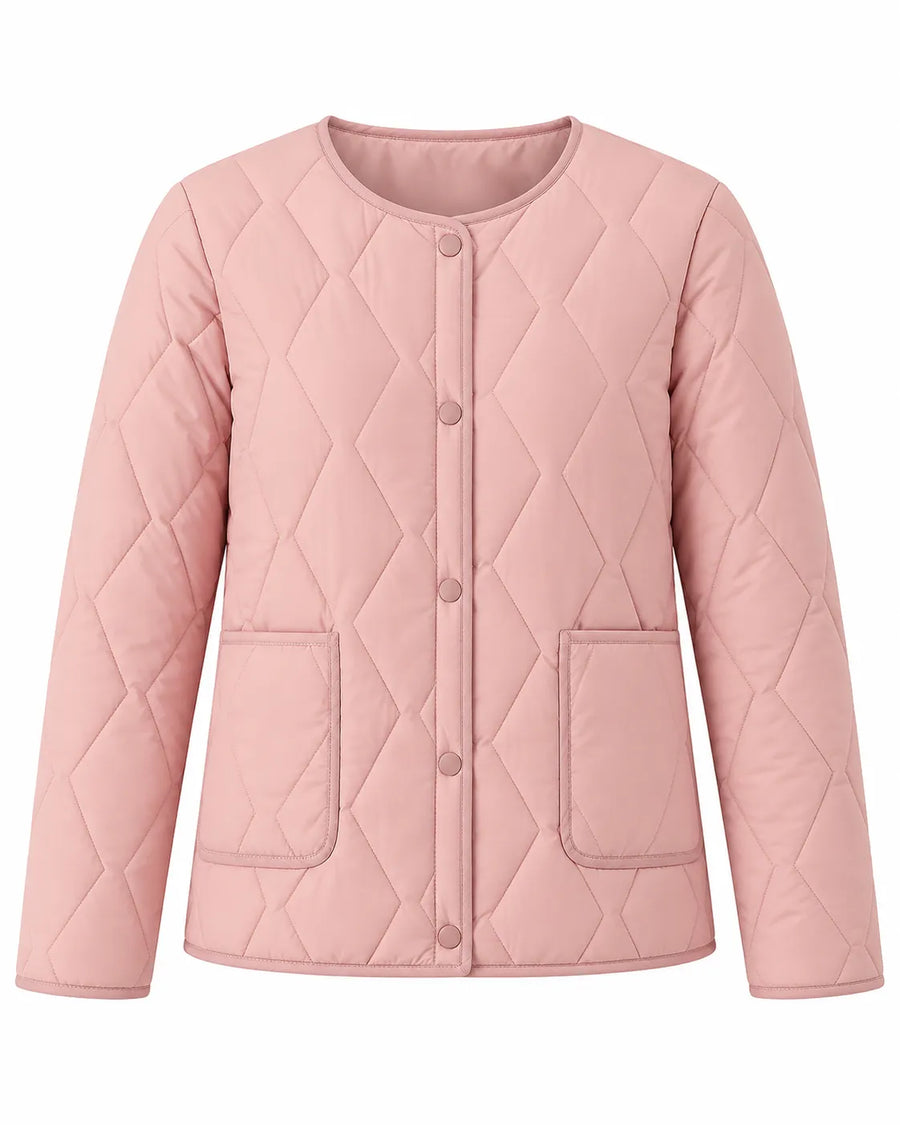 Manteau Matelassé Femme Manches Bordées Fourrure
