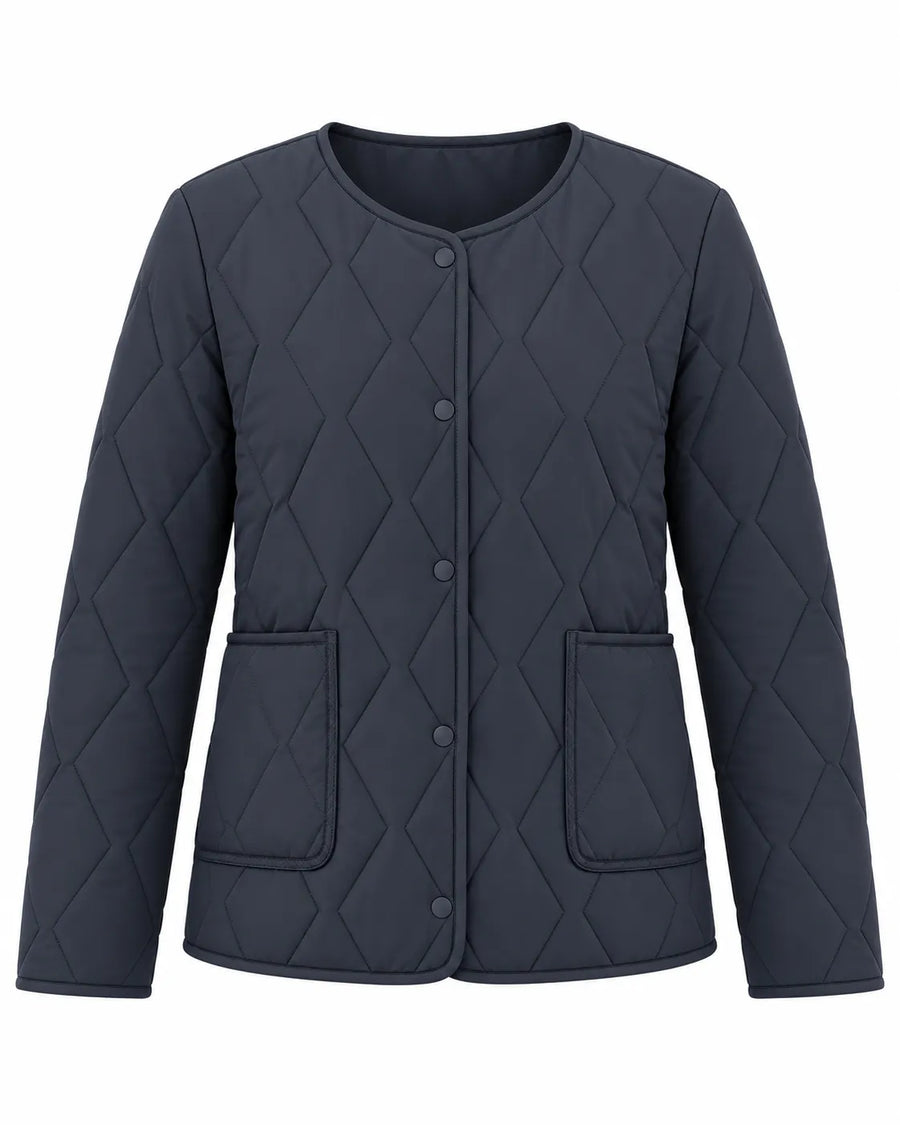 Manteau Matelassé Femme Manches Bordées Fourrure