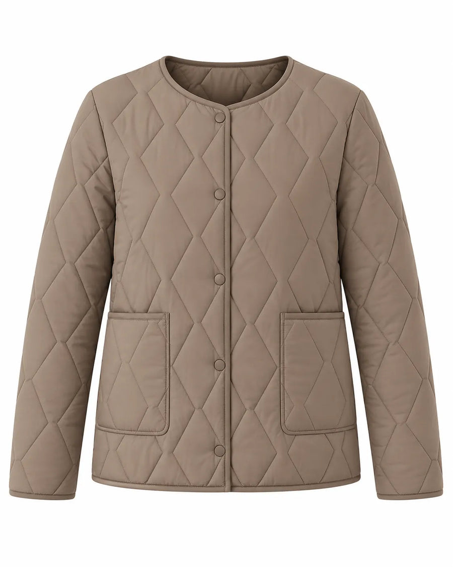 Manteau Matelassé Femme Manches Bordées Fourrure