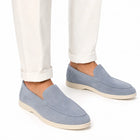 Mocassins homme – à enfiler loafer souple bureau - Bleu clair