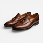 Mocassins homme – marron vernis gland intemporel - Marron