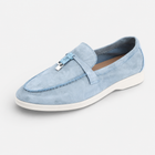 Mocassins femme – bleu ciel à gland couleur originale - Bleu clair