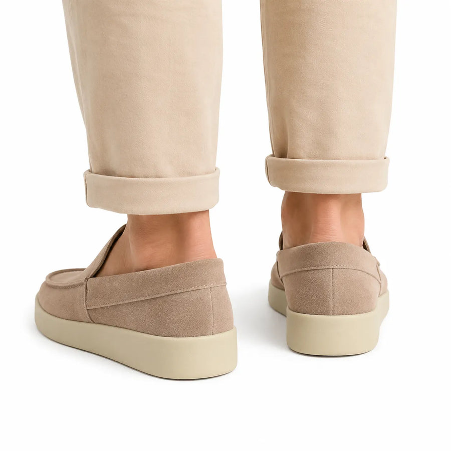 Mocassin homme daim à enfiler - couleur noire vue face