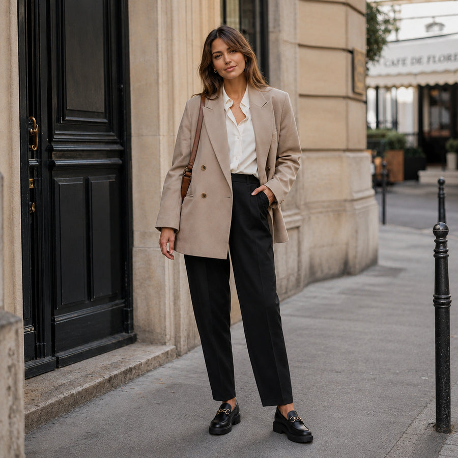 Mocassin femme noir plateforme - vue dessus