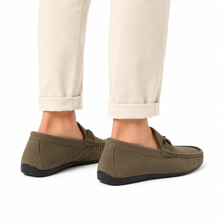 Mocassin homme loafer basse - couleur marron vue arriere