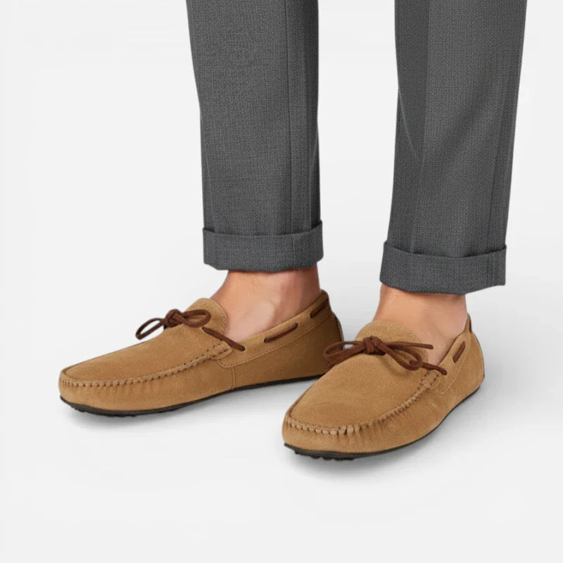 Mocassin nabuck en daim marron principale portee