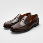 Mocassins homme – marron vernis talon élégant - Marron Foncé