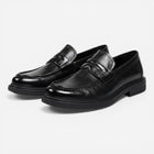 Mocassins homme – talon vintage noir vernis classe - Noir