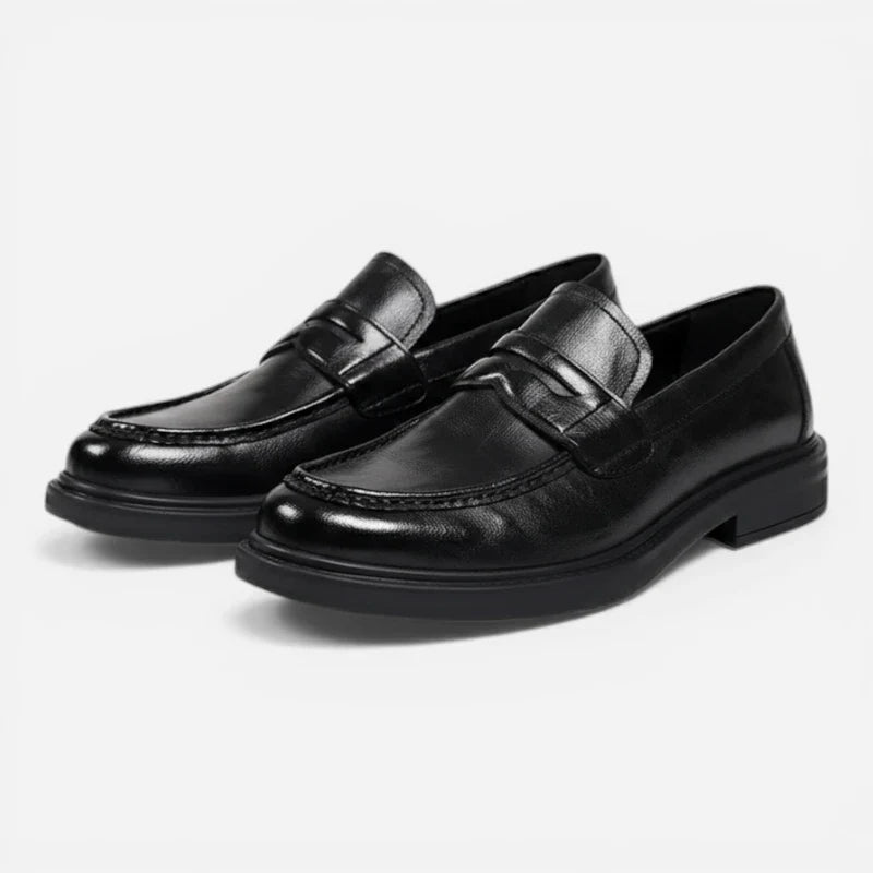 mocassin vintage en cuir noir vue principale