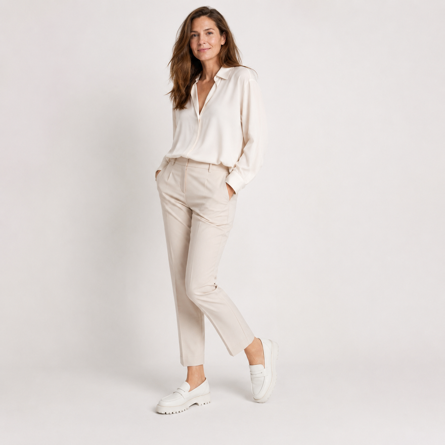 Mocassin femme blanc plateforme - vue de côté