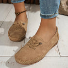 Mocassins femme – bleu marine détail lacet - Brun