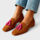 Mocassins femme – camel glands roses - Marron rose