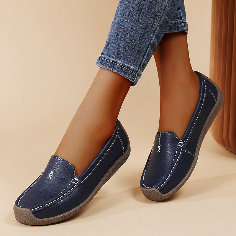 Mocassin femme gris confort quotidien - vue face