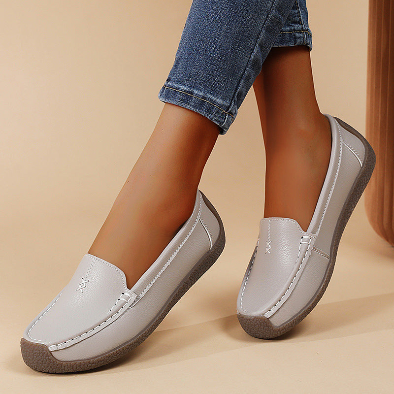 Mocassin femme gris confort quotidien - vue de dos