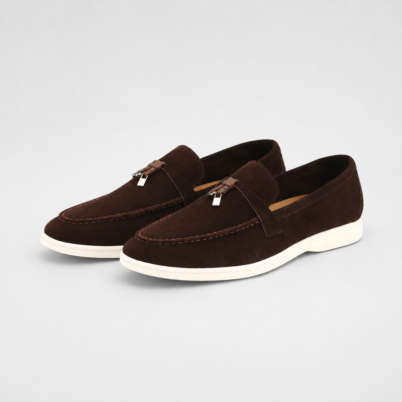 Mocassin femme marron à glands élégance discrète - vue face