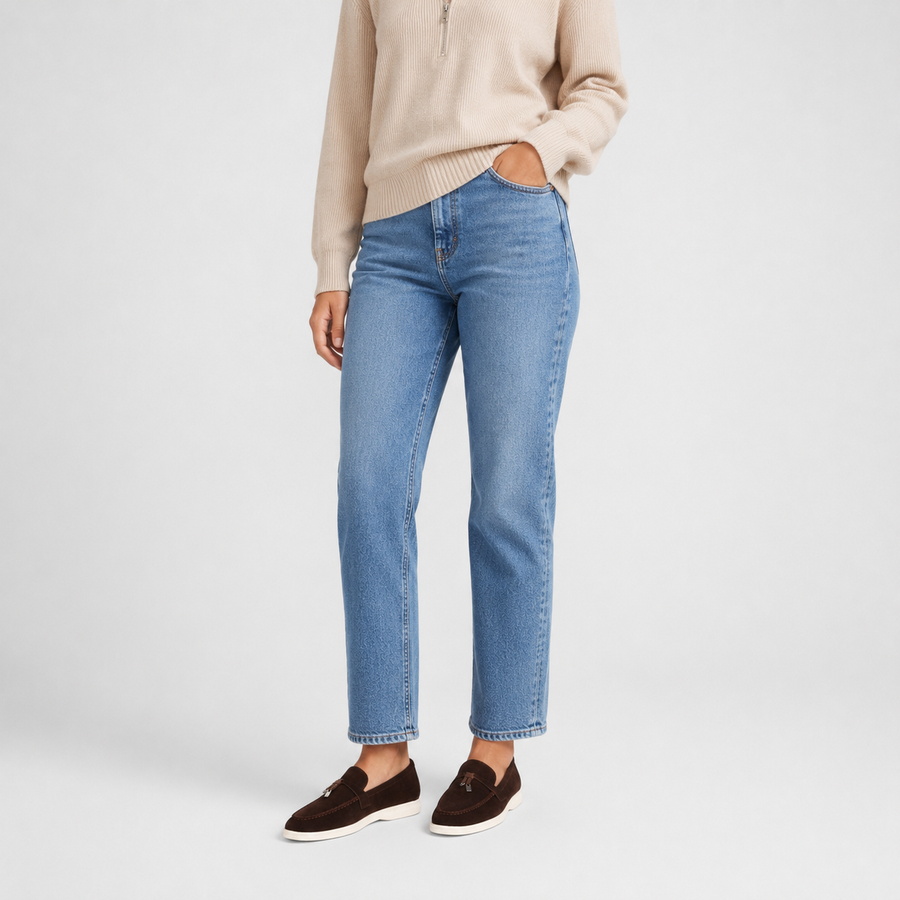 Mocassin femme marron glands - vue de côté