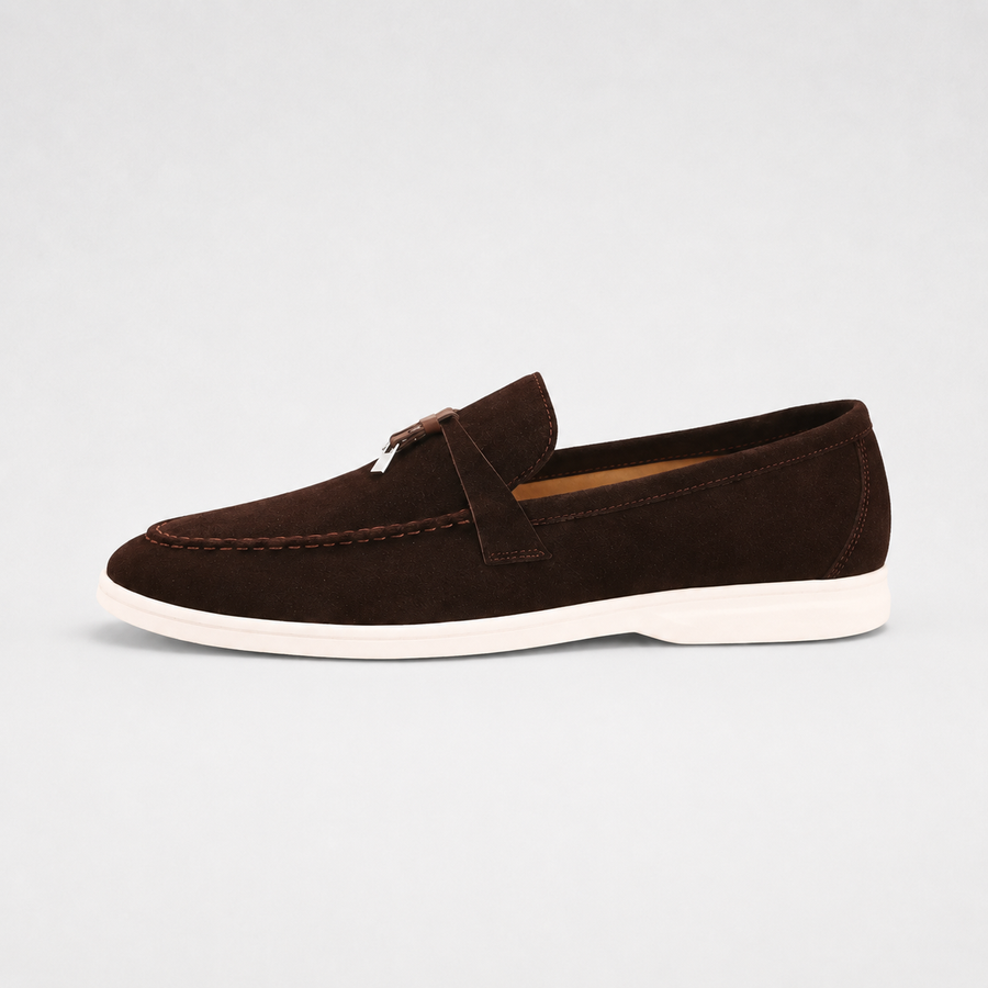 Mocassin femme marron glands - vue de dos