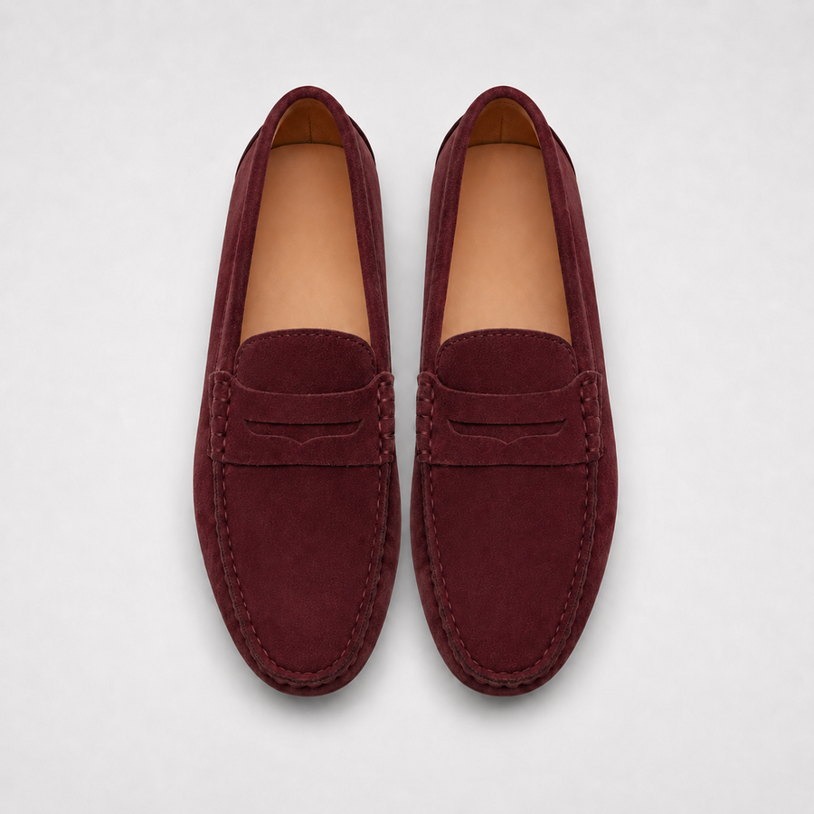 Mocassin femme marron confort - vue de dessus
