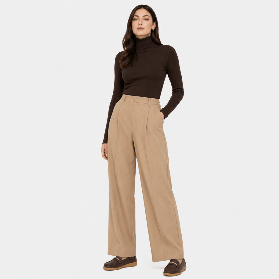 Mocassin femme marron plat - gros plan matière