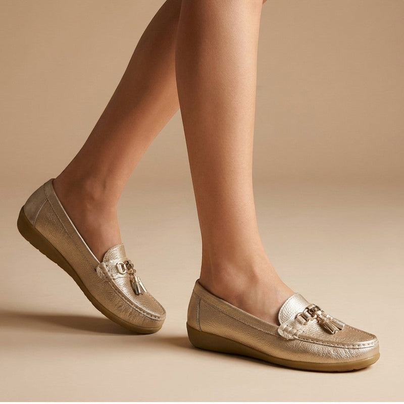 Mocassin femme penny à glands confort quotidien - vue face