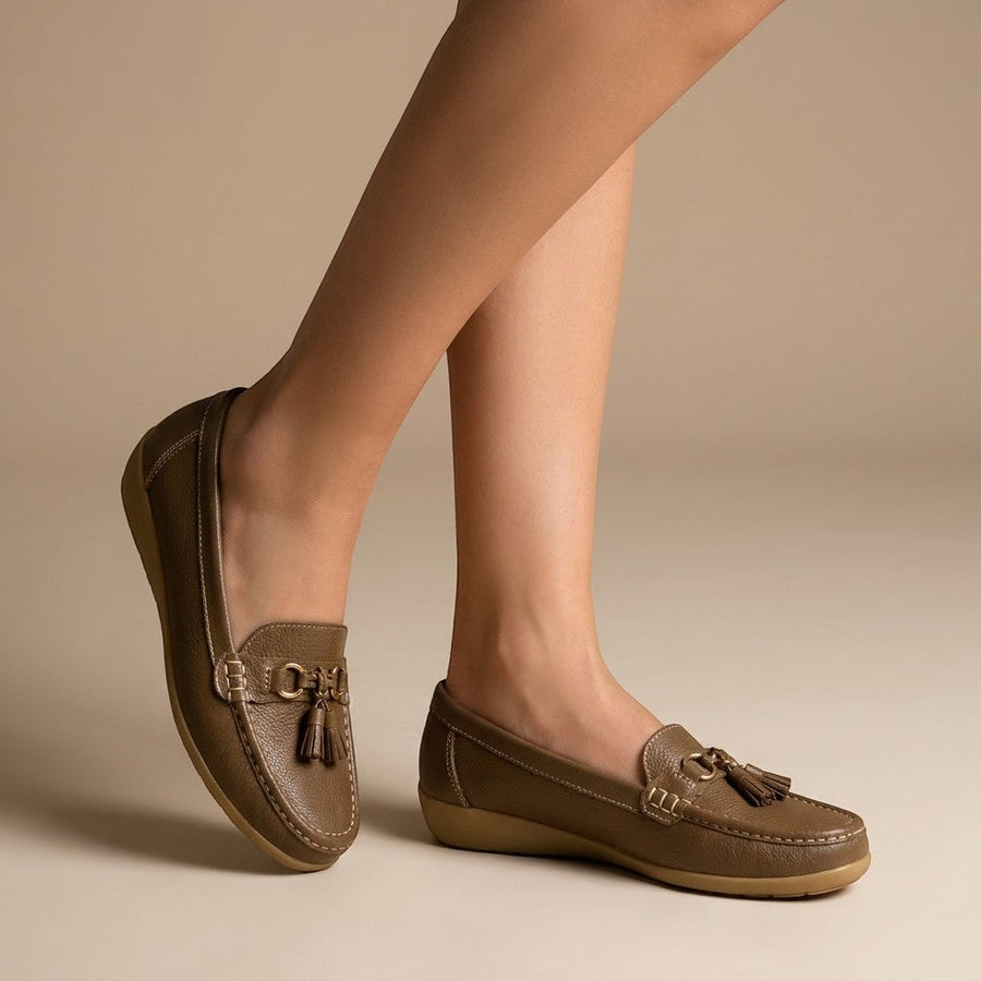 Mocassin femme penny à glands - vue de dessus