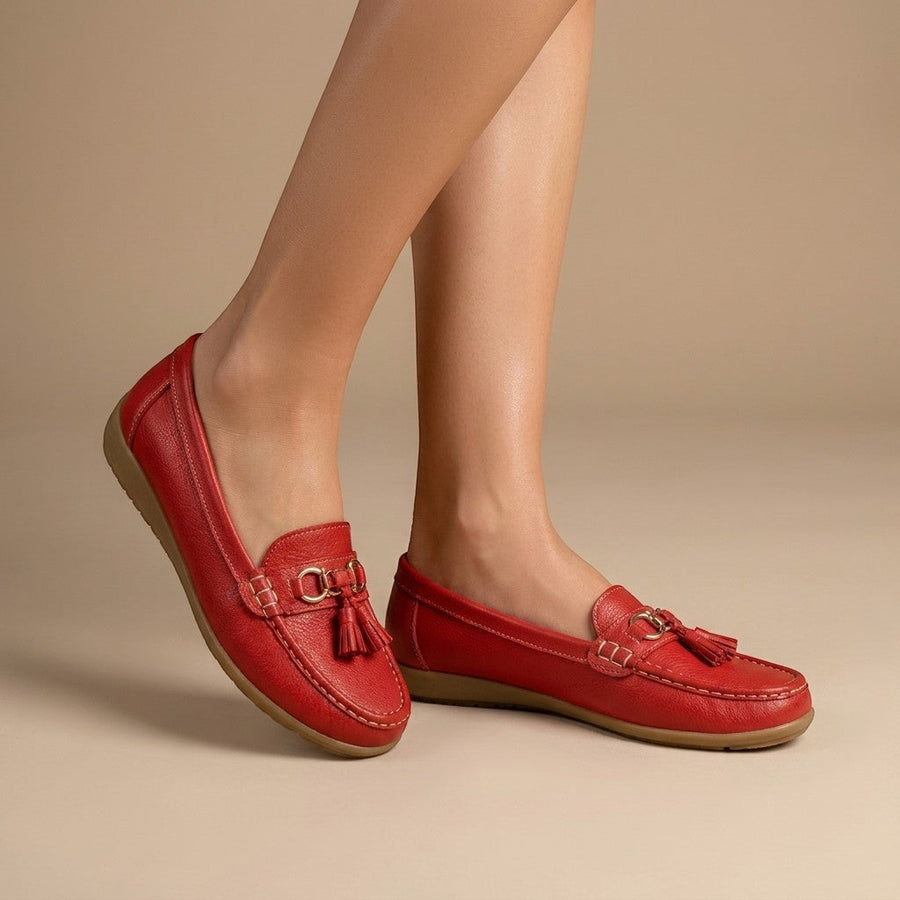 Mocassin femme penny à glands - gros plan glands