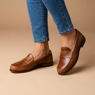Mocassin femme semelle soutenante intemporel bureau - vue face