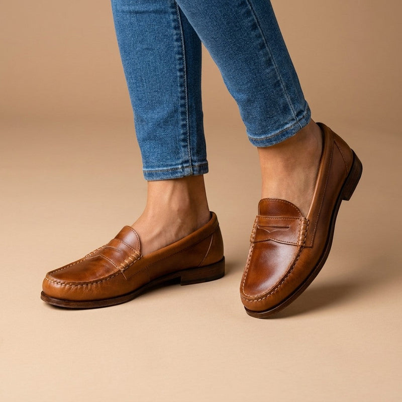 Mocassin femme semelle soutenante intemporel bureau - vue face