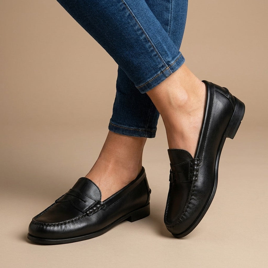 Mocassin femme semelle soutenante - vue d'ensemble posé