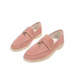 Mocassins femme – bout rond plateforme estivale - Rose