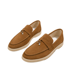 Mocassins femme – bout rond plateforme estivale - Taupe