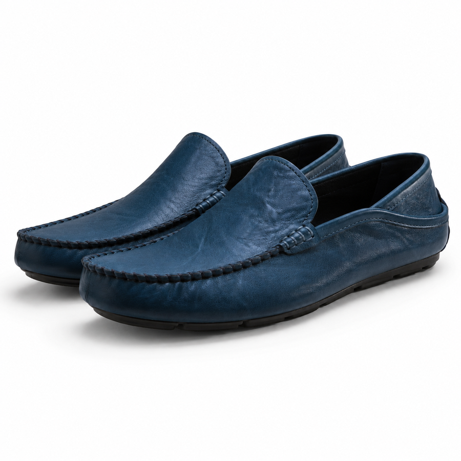 Mocassin homme bleu marine - vue de côté