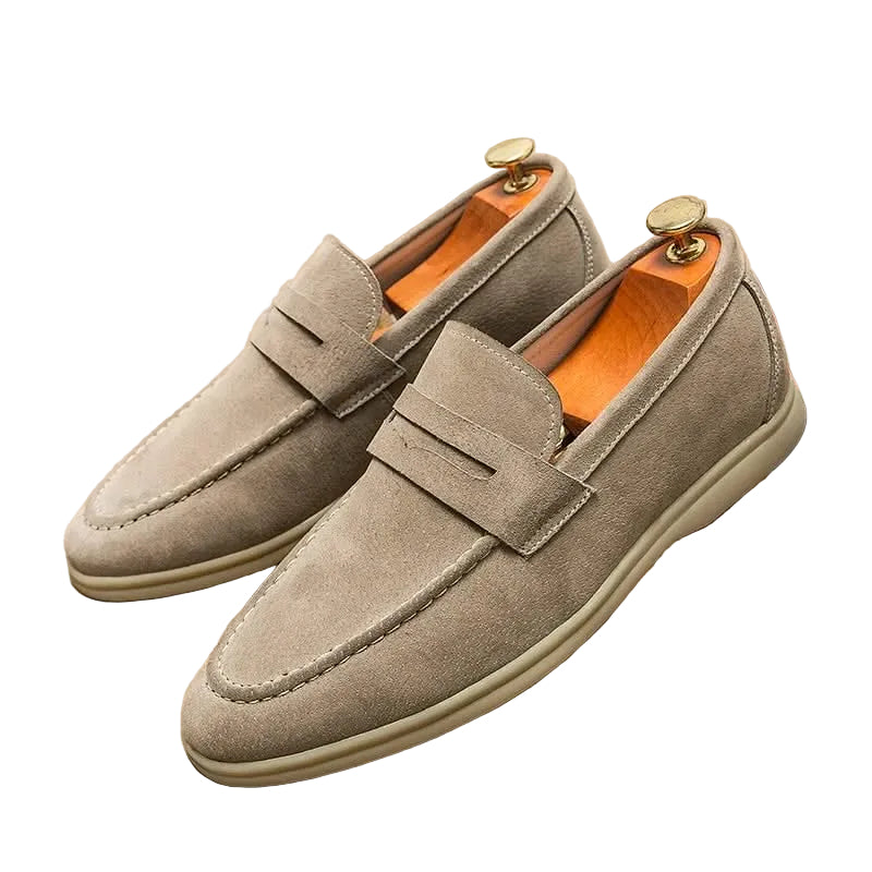 Mocassin homme beige élégant - vue de côté