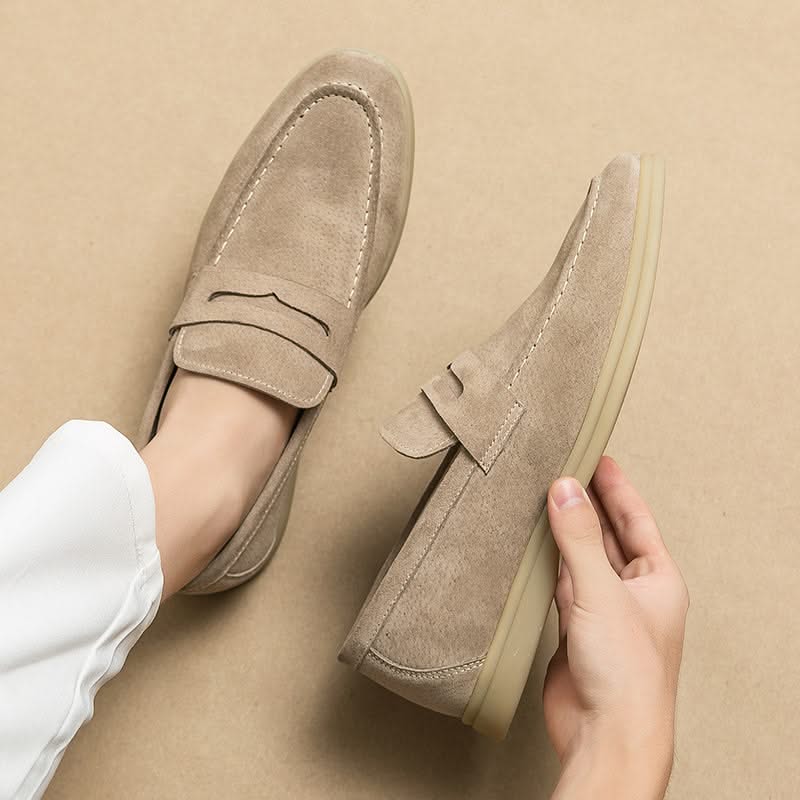 Mocassin homme beige - vue de dessus