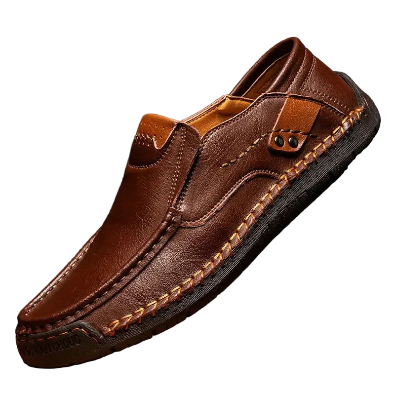 Mocassin homme noir mors marron - vue de côté