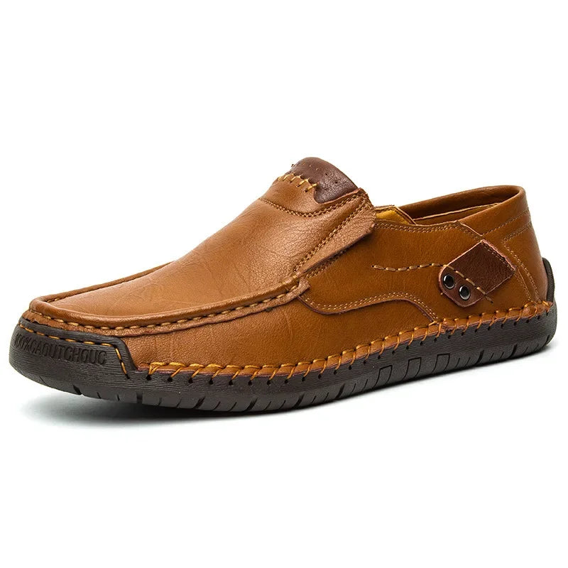 Mocassin homme noir mors marron casual - vue d'ensemble posé