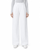Pantalon Droit Femme - Taille Haute Extensible - Blanc