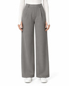 Pantalon Droit Femme - Taille Haute Extensible - Gris