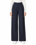Pantalon Droit Femme - Taille Haute Extensible - Bleu marine