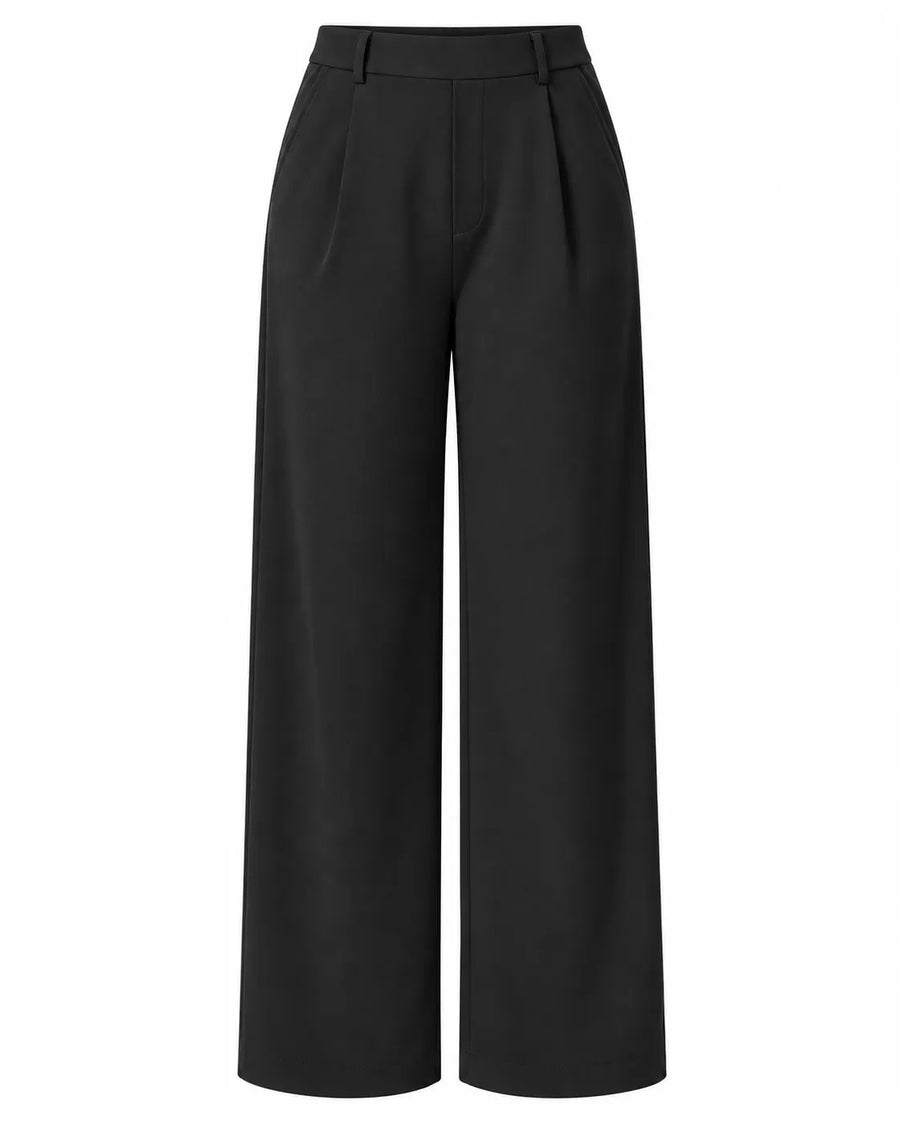Pantalon Droit Femme Taille Haute Extensible