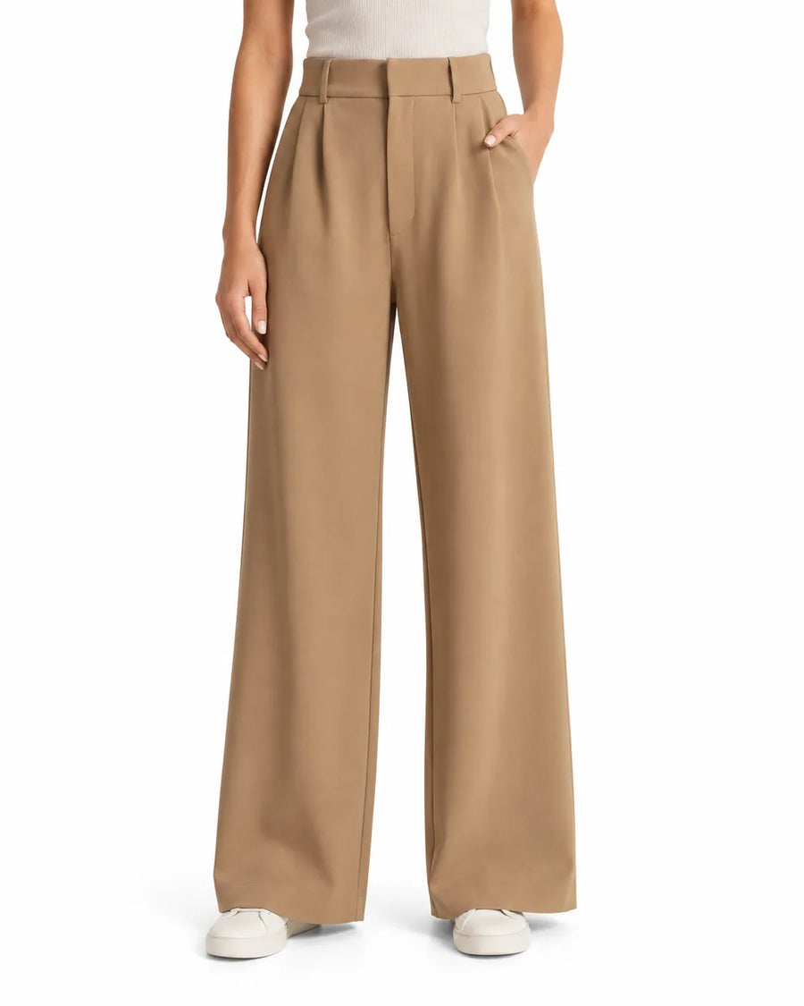 Pantalon Large Femme Taille Haute Avec Ceinture