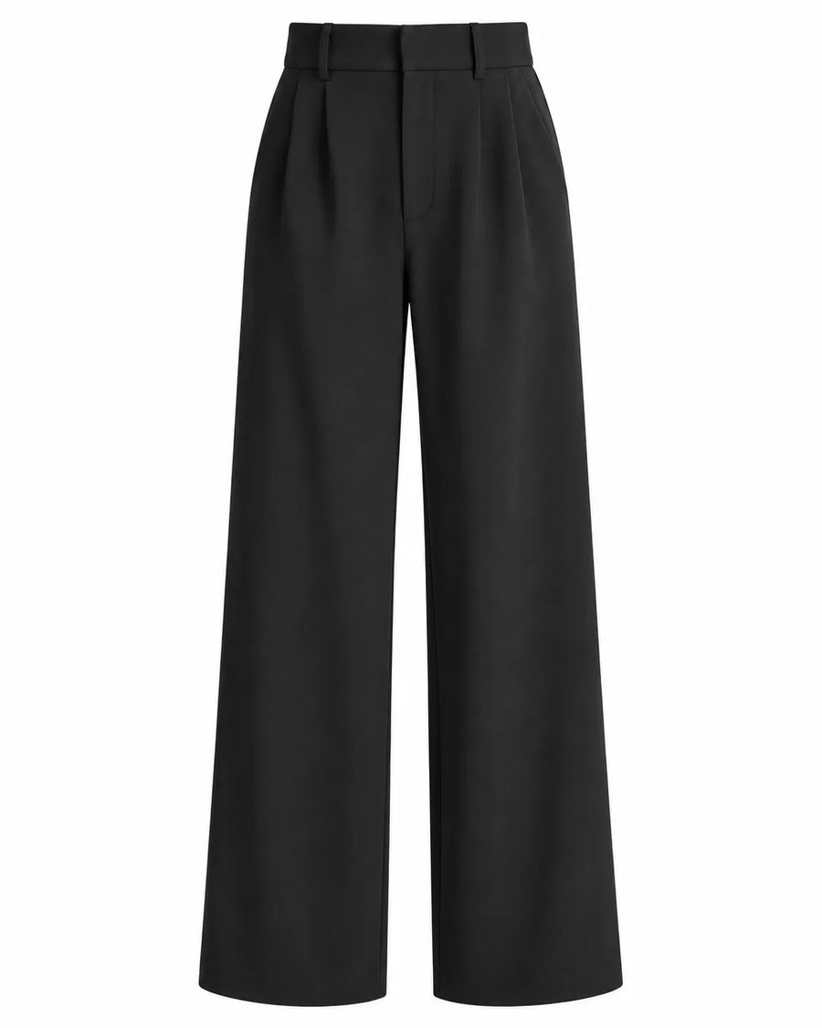 Pantalon Large Femme Taille Haute Avec Ceinture