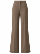 Pantalon Patte d'Éléphant Femme - Taille Haute Fluide - Café
