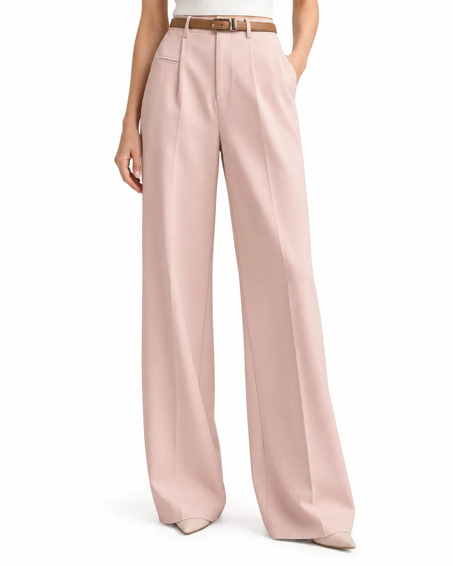 Pantalon Tailleur Femme Taille Haute Coupe Droite