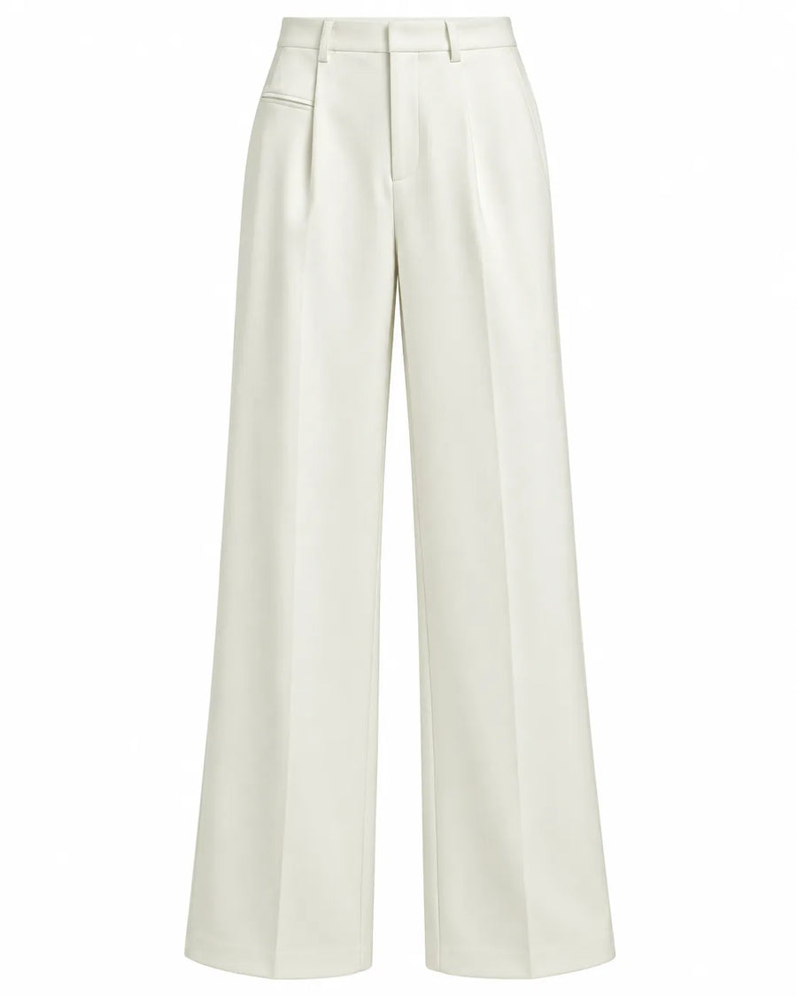 Pantalon Tailleur Femme Taille Haute Coupe Droite