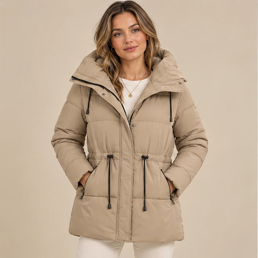 Parka Rembourrée Femme Beige - vue portée principale