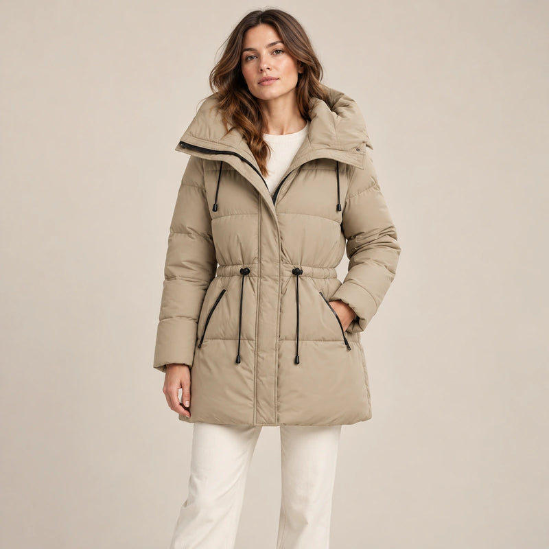 Parka Rembourrée Femme Kaki - vue portée principale